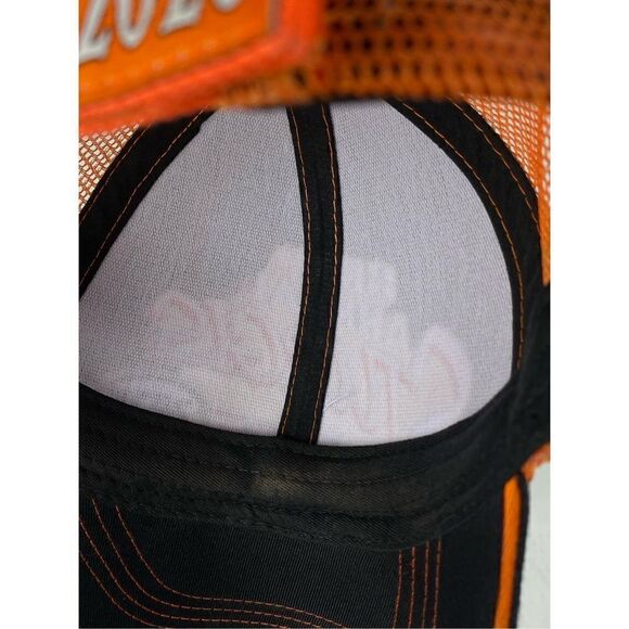 2020 80th Annual Sturgis Rally & Races Mesh Back Adjustable Hat Cap Orange Black - Picture 7 of 7